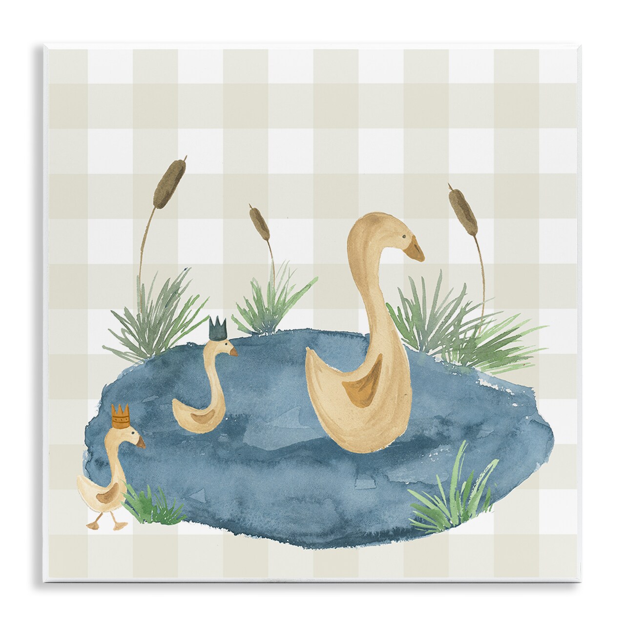Stupell Industries Duck Family in Pond Wall Plaque Art Design by Lucille Price